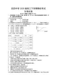 2020南通启东吕四中学高三下学期期初考试生物试题含答案