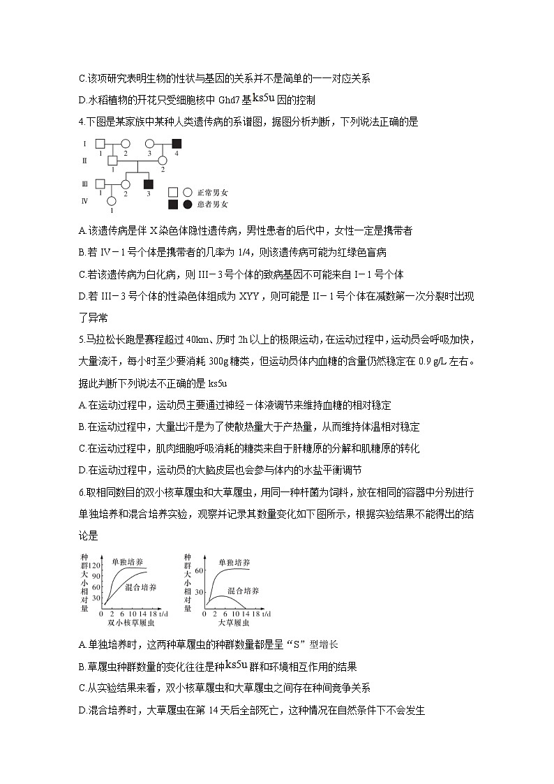 2020湘赣皖十五校高三下学期第二次联考试题（5月）生物含答案第2页