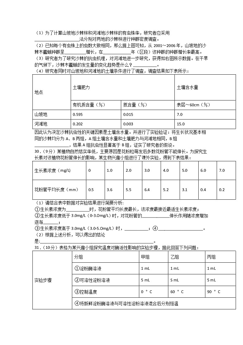 2020泸县五中高三下学期第二次月考生物试题含答案第2页