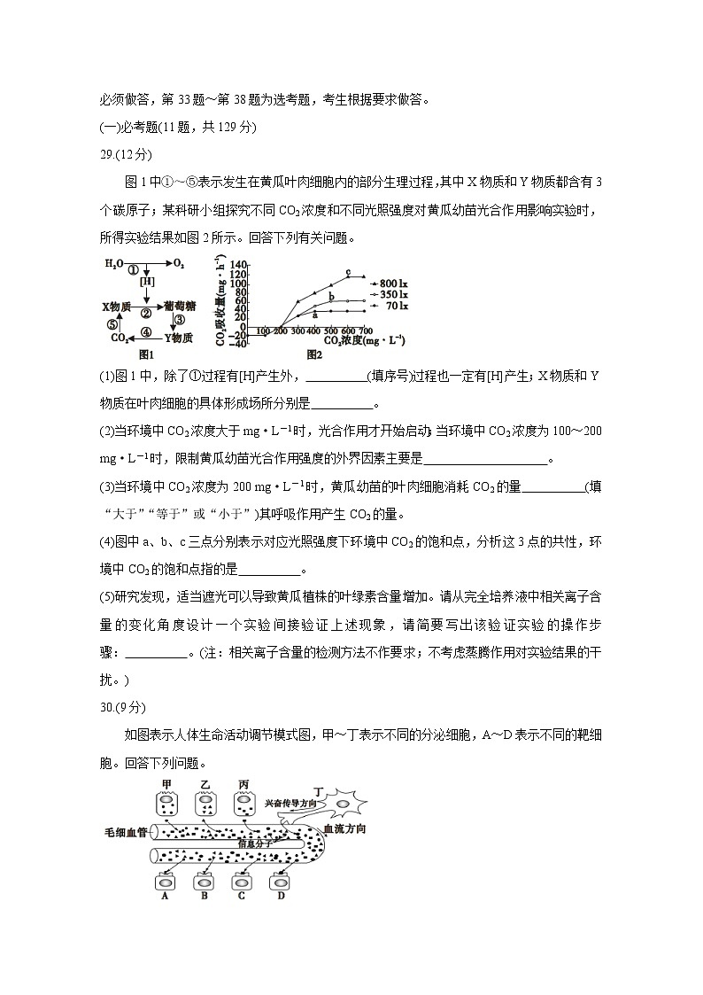 2020安徽省皖江名校联盟高三下学期第五次联考试题生物含答案03