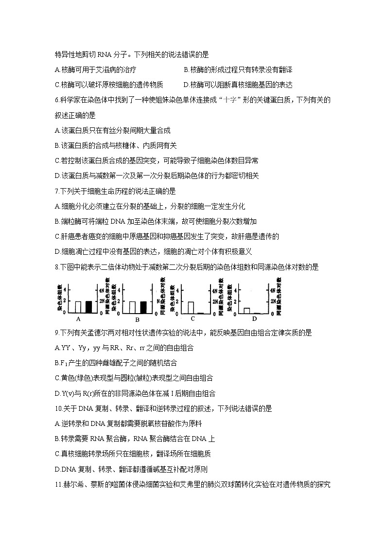 2020合肥高三第一次教学质量检测生物含答案第2页