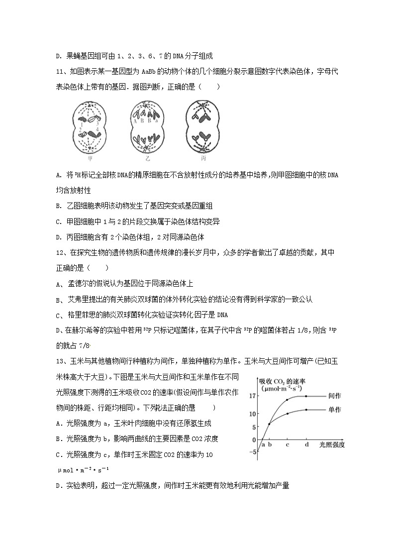 2020西宁六校（沈那、昆仑、总寨、海湖、21中、三中）高三上学期期末考试生物试题PDF版含答案第3页