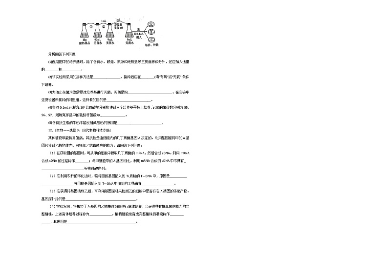 2020湖北名师联盟高三上学期第一次模拟考试生物试题含解析03