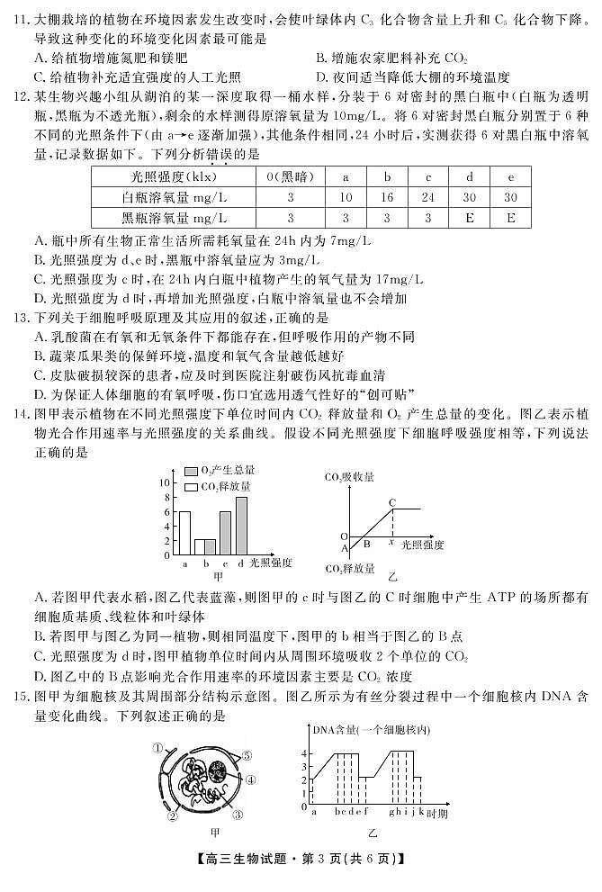 2020安徽省潜山二中高三上学期第二次月考生物试题PDF版含答案03