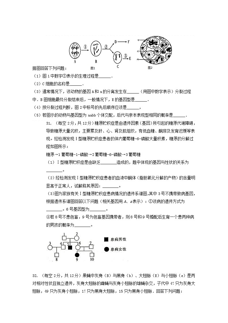 2020通辽科左后旗甘旗卡二中高三12月月考生物试题含答案第3页