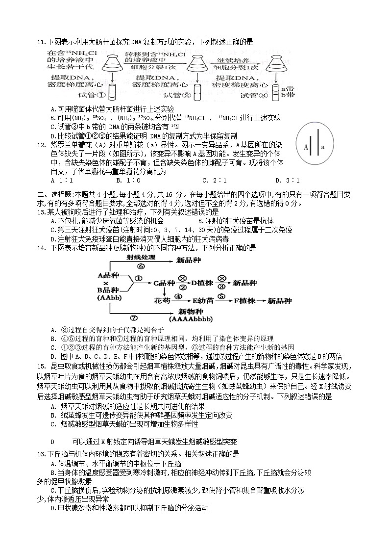 2021娄底娄星区高二下学期期中考试生物试题含答案第2页