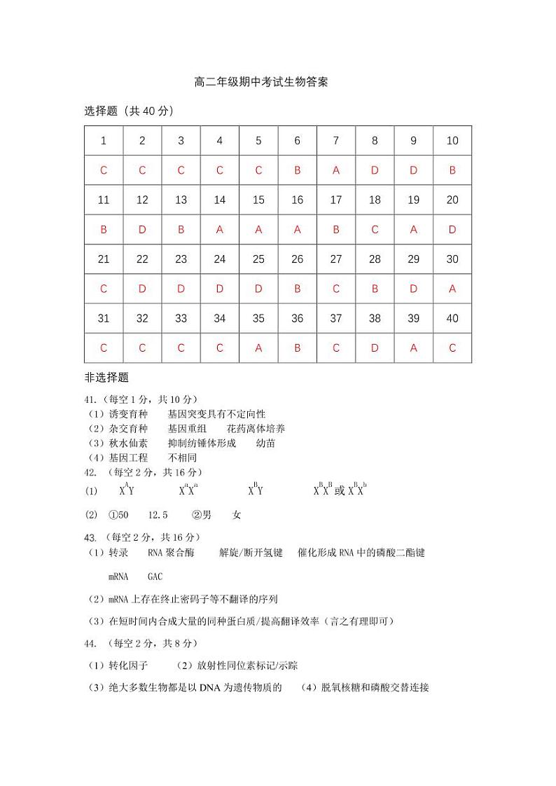 2021银川贺兰县景博中学高二下学期期中考试生物试题（可编辑）PDF版含答案01
