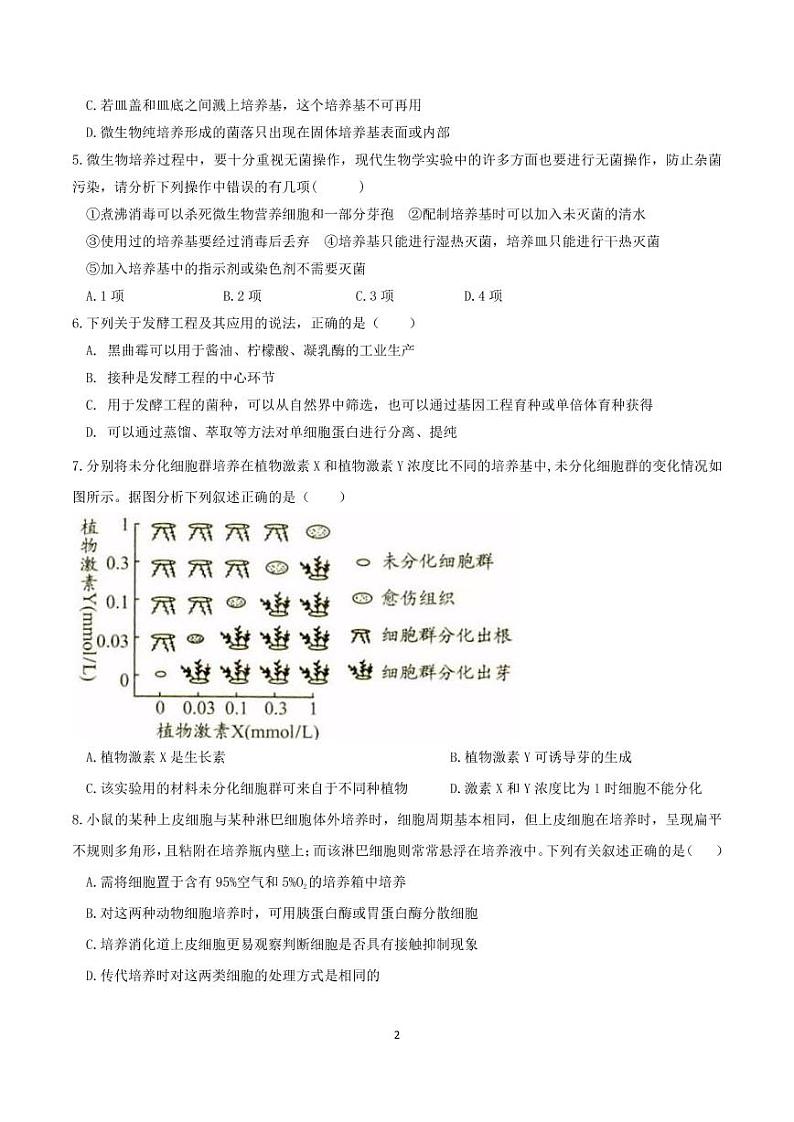 山东师范大学附属中学2020-2021学年高二下学期期中学分认定考试生物试题（PDF版）第2页
