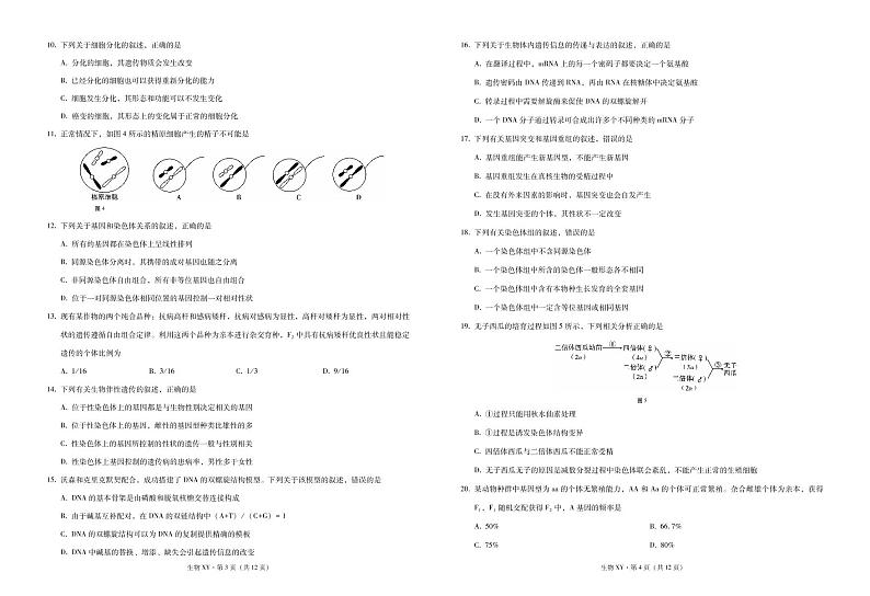云南省大理州祥云县2020-2021学年高二上学期期末统测生物试题（PDF可编辑版）第2页