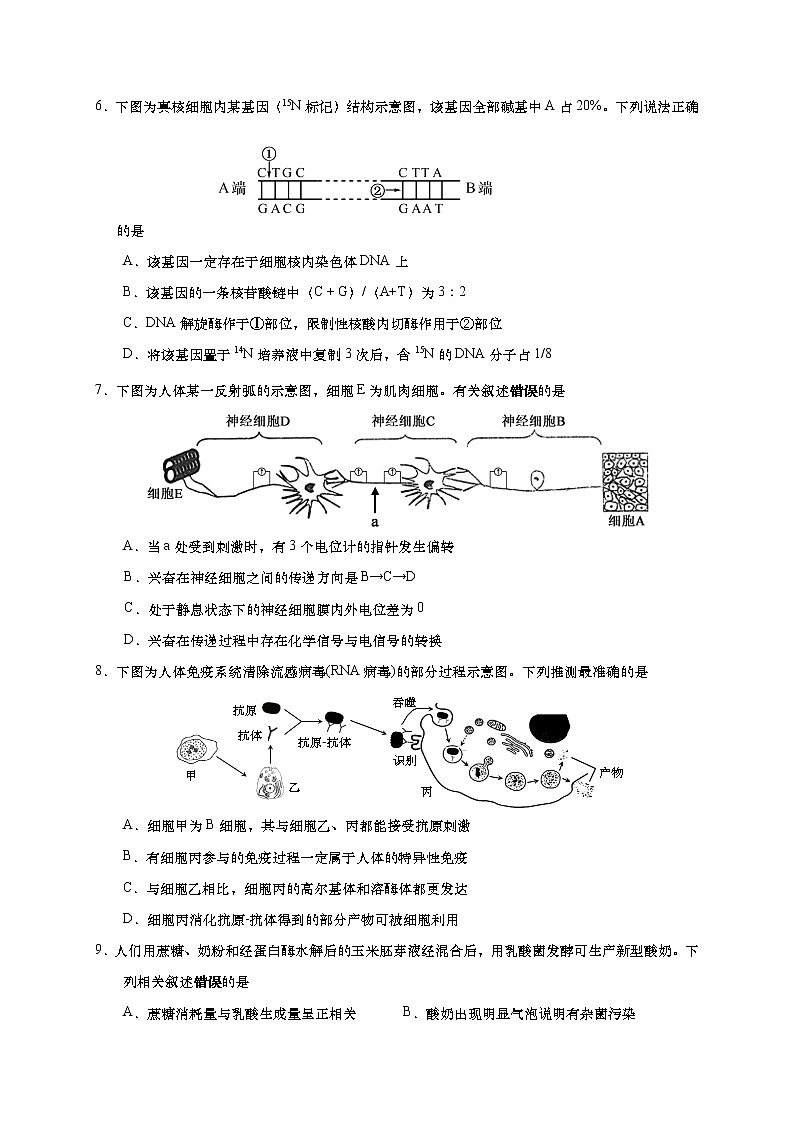 2021如皋高二下学期期初调研测试生物试题含答案第2页