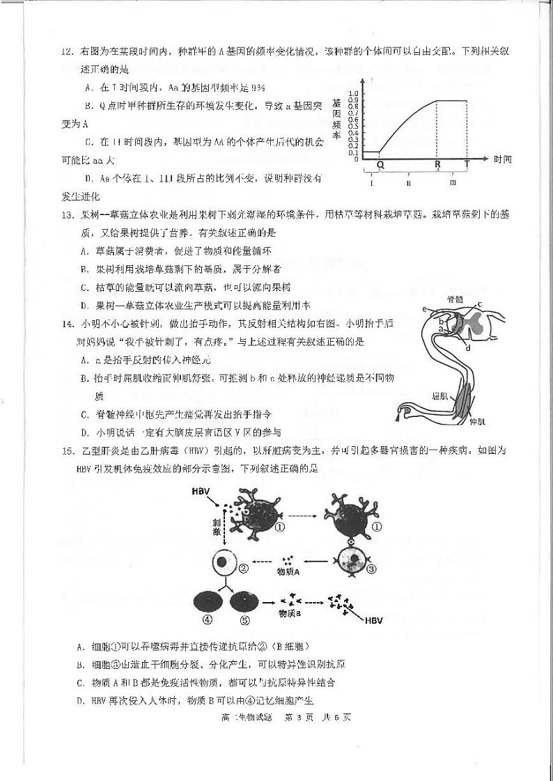 广东省佛山市2020-2021学年高二上学期期末考试生物试题   含答案PDF版第2页