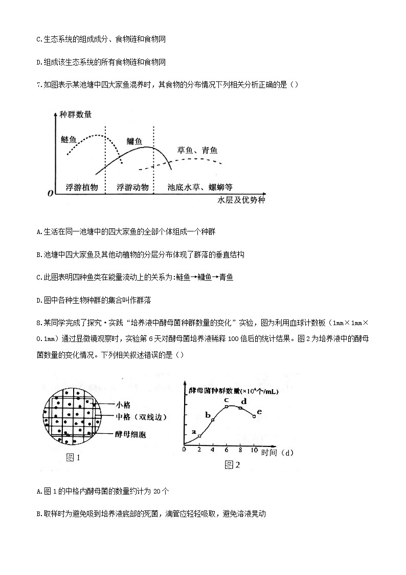 2021天津市部分区高二上学期期末考试生物试题含答案03