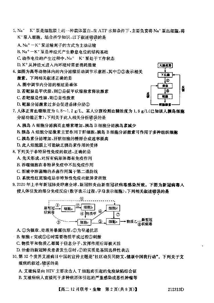 2021河南省顶尖名校联盟高二12月联考生物试卷PDF版含答案02
