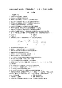 2021南昌八一中学高二12月考试生物试题含答案