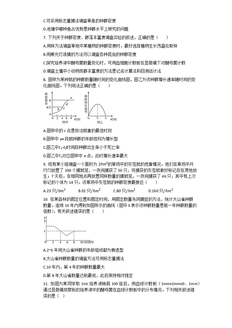 2021运城景胜中学高二上学期12月月考生物试题含答案02