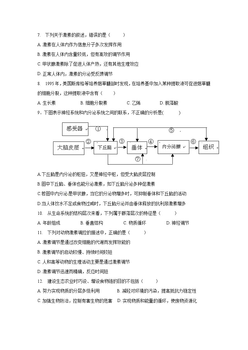 2021西宁海湖中学高二上学期第二次阶段测试生物试题含答案第2页