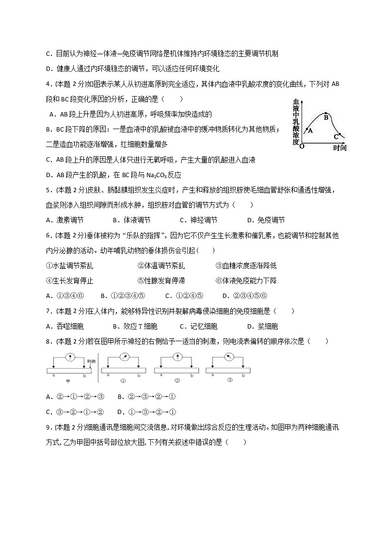2021唐山开滦二中高二上学期期中考试生物试题含答案02