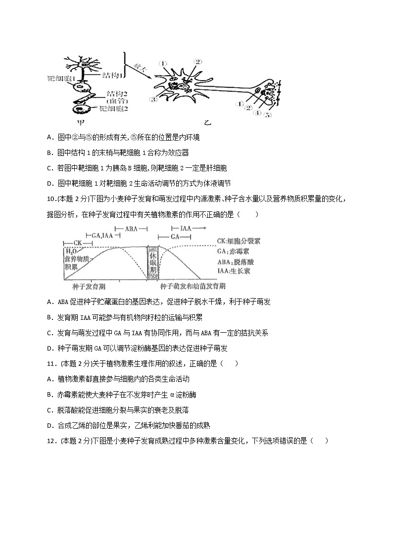2021唐山开滦二中高二上学期期中考试生物试题含答案03