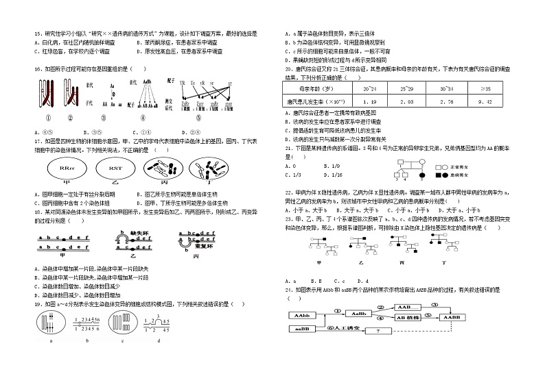 高二生物试卷第2页
