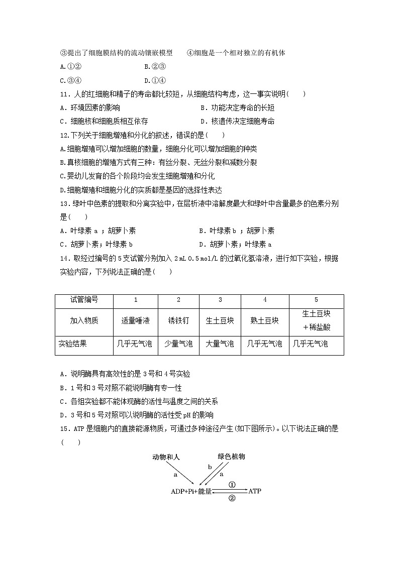 2021民乐县一中高二上学期期中考试（4部）生物试题含答案03