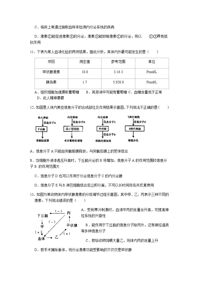 2021运城景胜中学高二10月月考生物试题含答案第3页