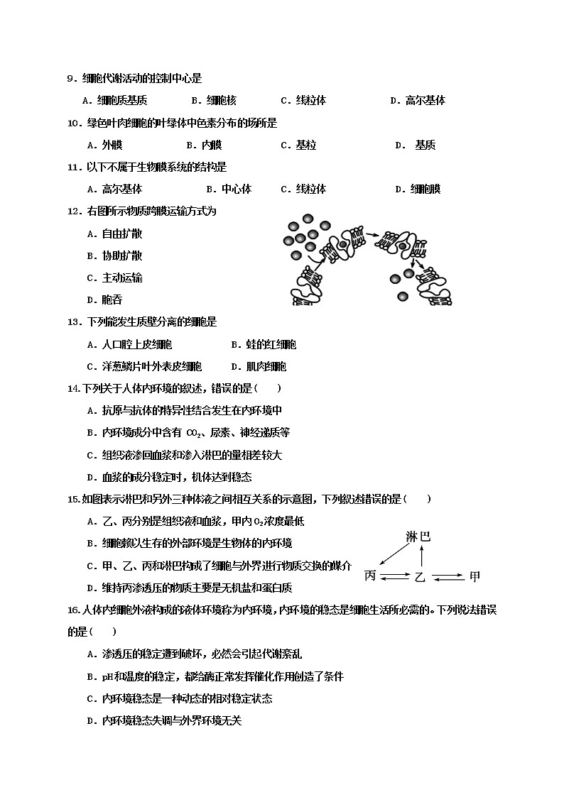 2021淮安涟水县一中高二10月阶段性测试生物（选修）试题含答案第2页