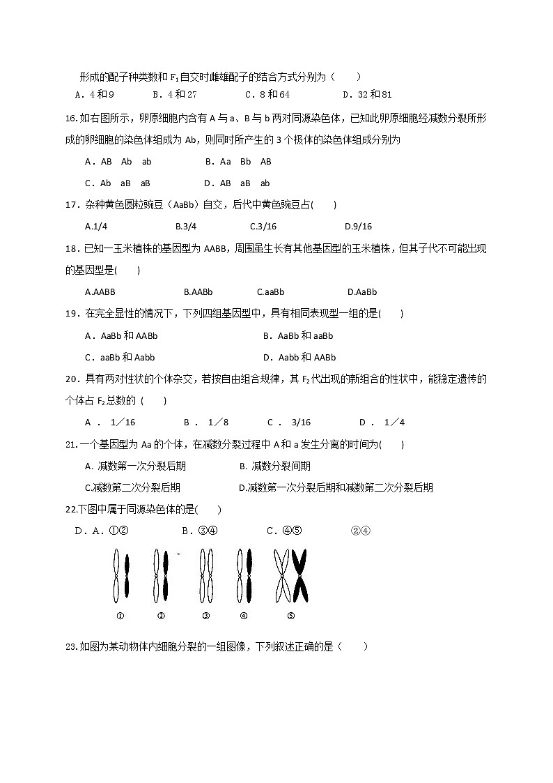 2021合肥十一中高二上学期第一次月考生物试题含答案第3页