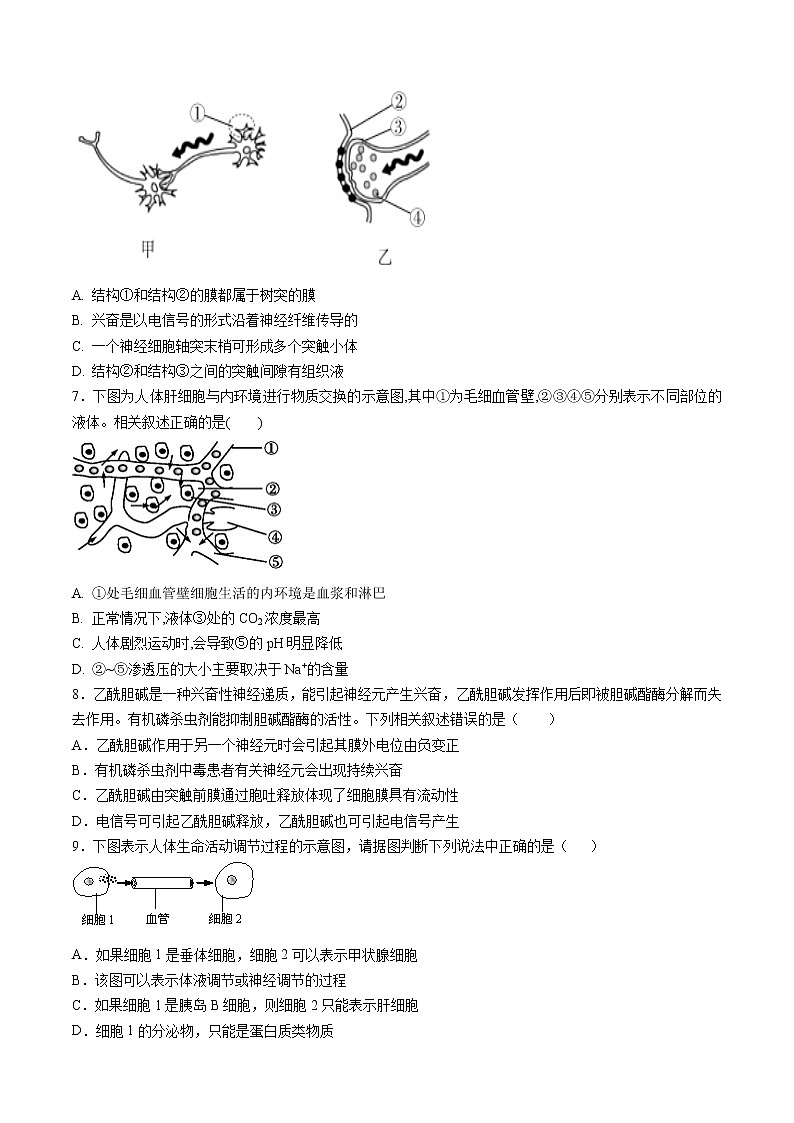 2021鹤壁淇滨高中高二上学期第一次周考生物试题含答案第2页