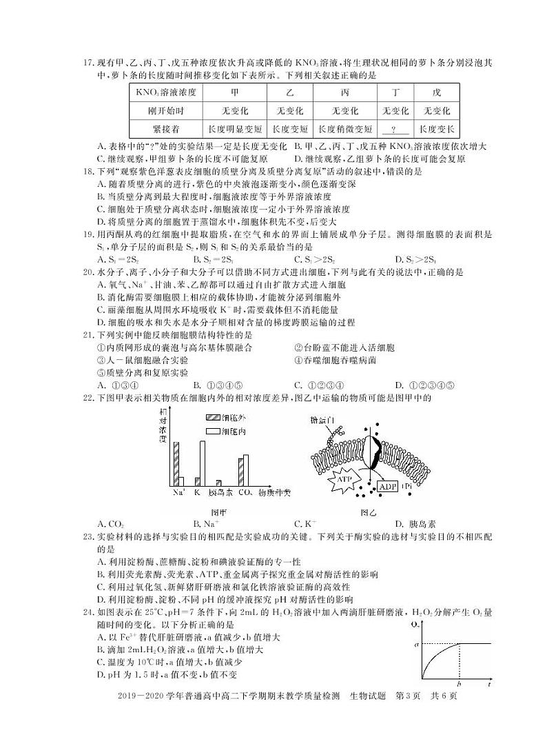 2020信阳高二下学期期末生物试题（可编辑）PDF版含答案03
