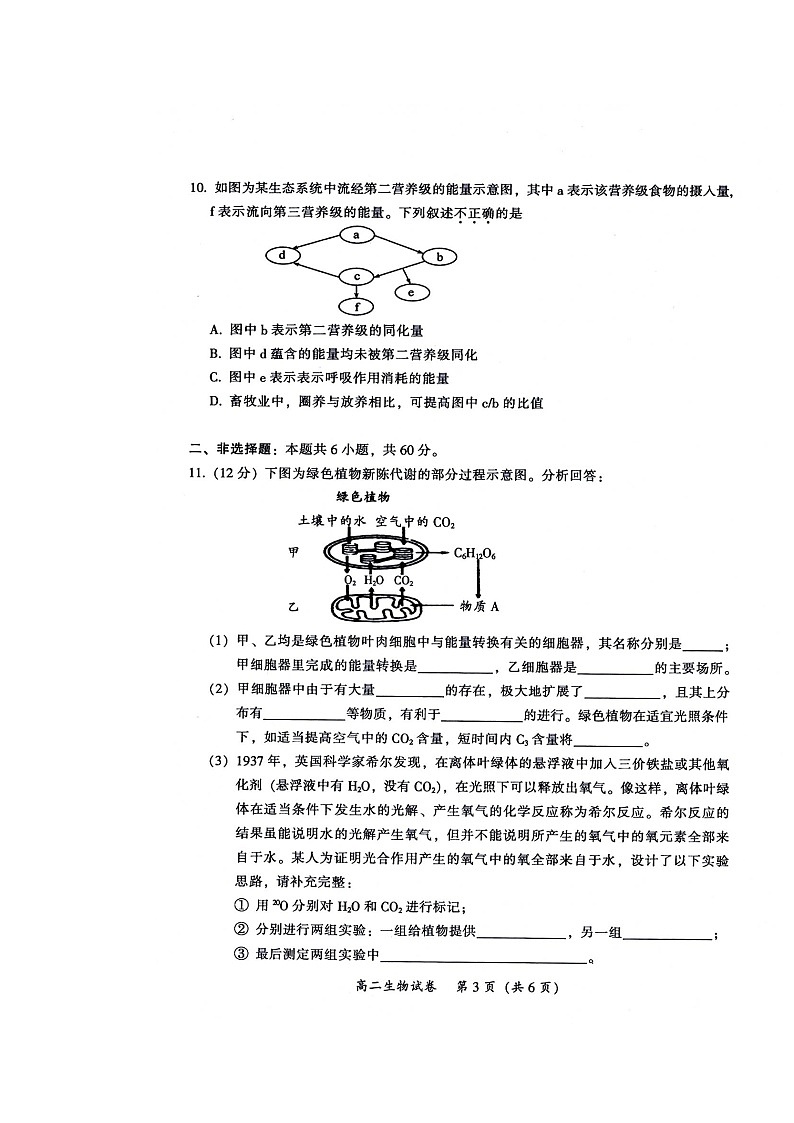 2020韶关高二下学期期末考试生物试题扫描版含答案03