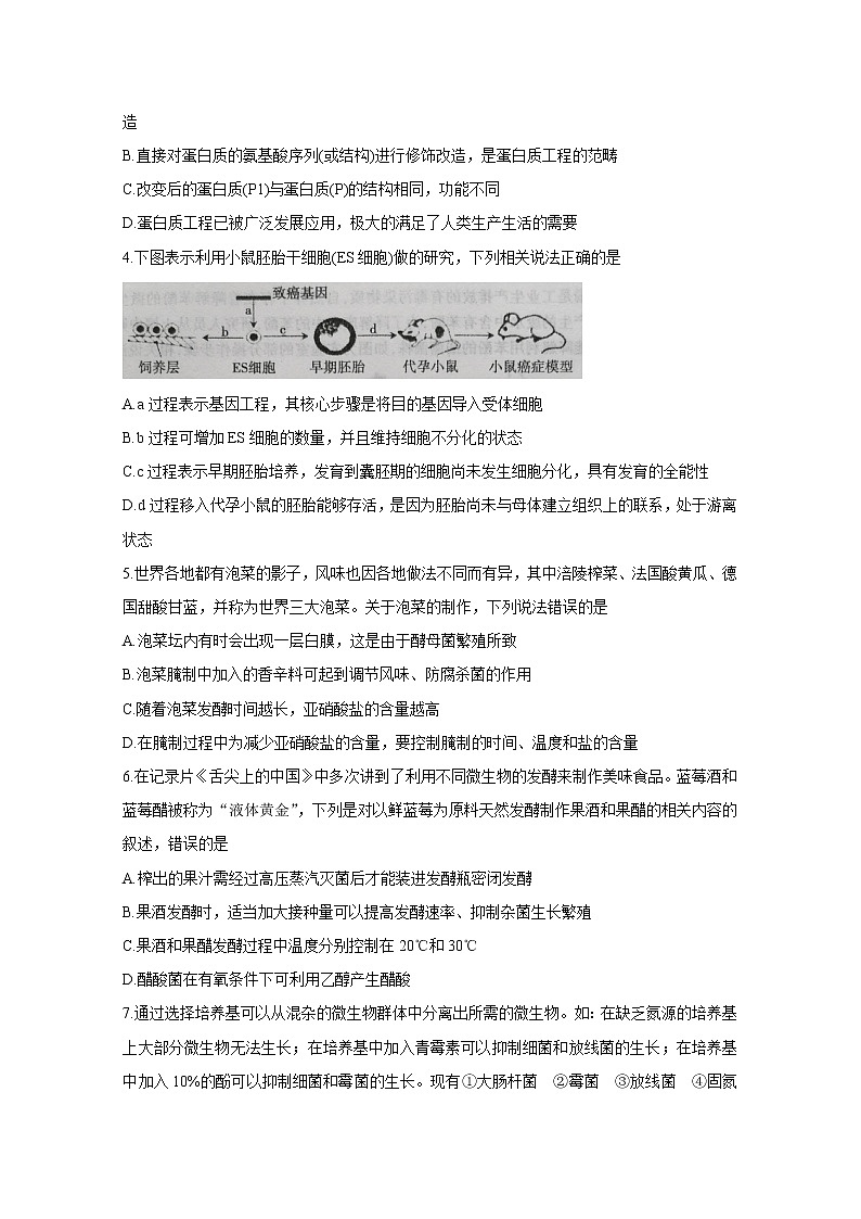 2020烟台高二下学期期中考试　生物含答案02