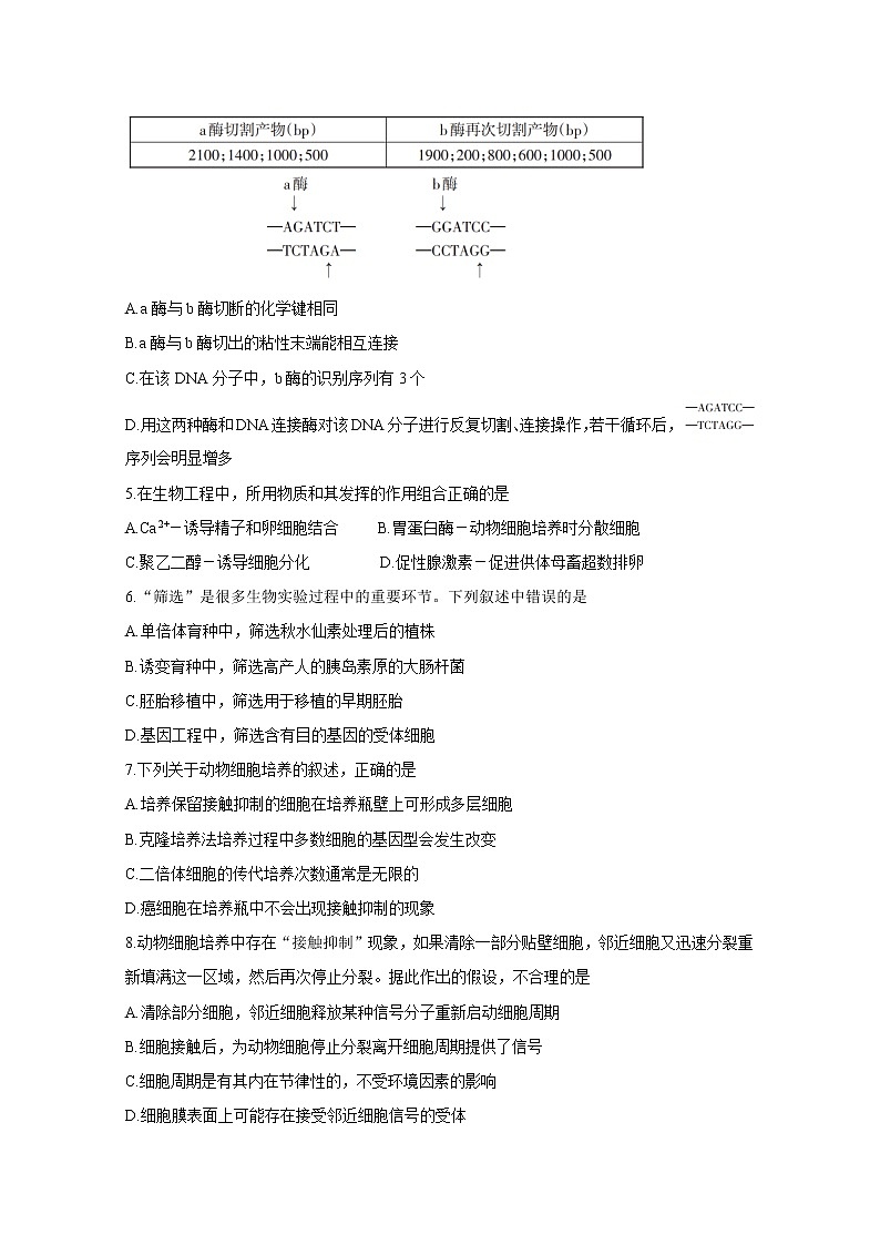 2020辽宁省协作校高二下学期期中考试　生物含答案第2页