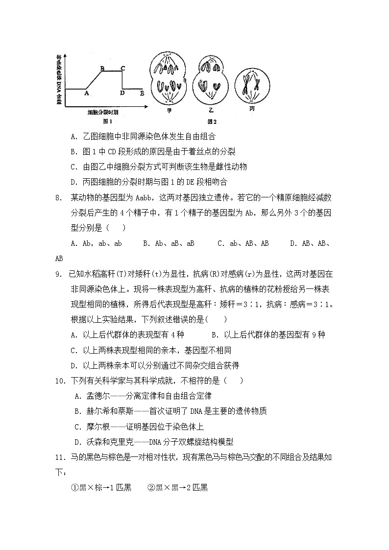 2020渭南韩城高二上学期期中考试生物试题含答案第2页