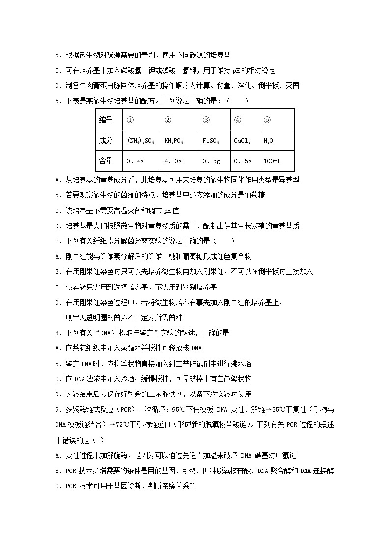 2020顺德区容山中学高二下学期期中考试生物试题含答案02