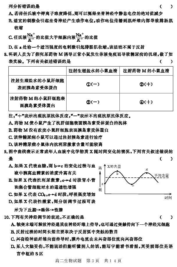 2020济宁兖州区高二上学期期中检测生物试题PDF版含答案03