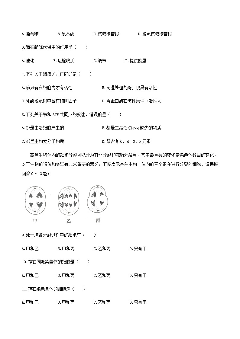 2021如皋高一下学期第一次月考生物（必修）试题含答案第2页