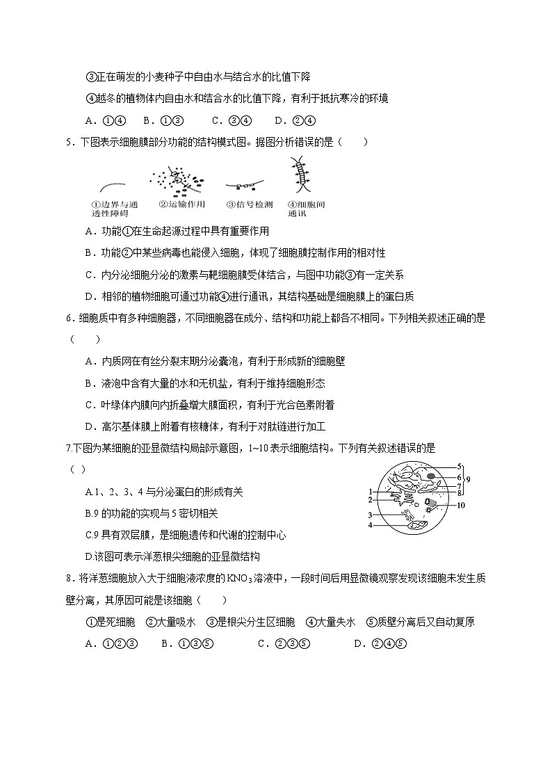 2021宜春奉新县一中高一下学期第二次月考生物试题含答案02