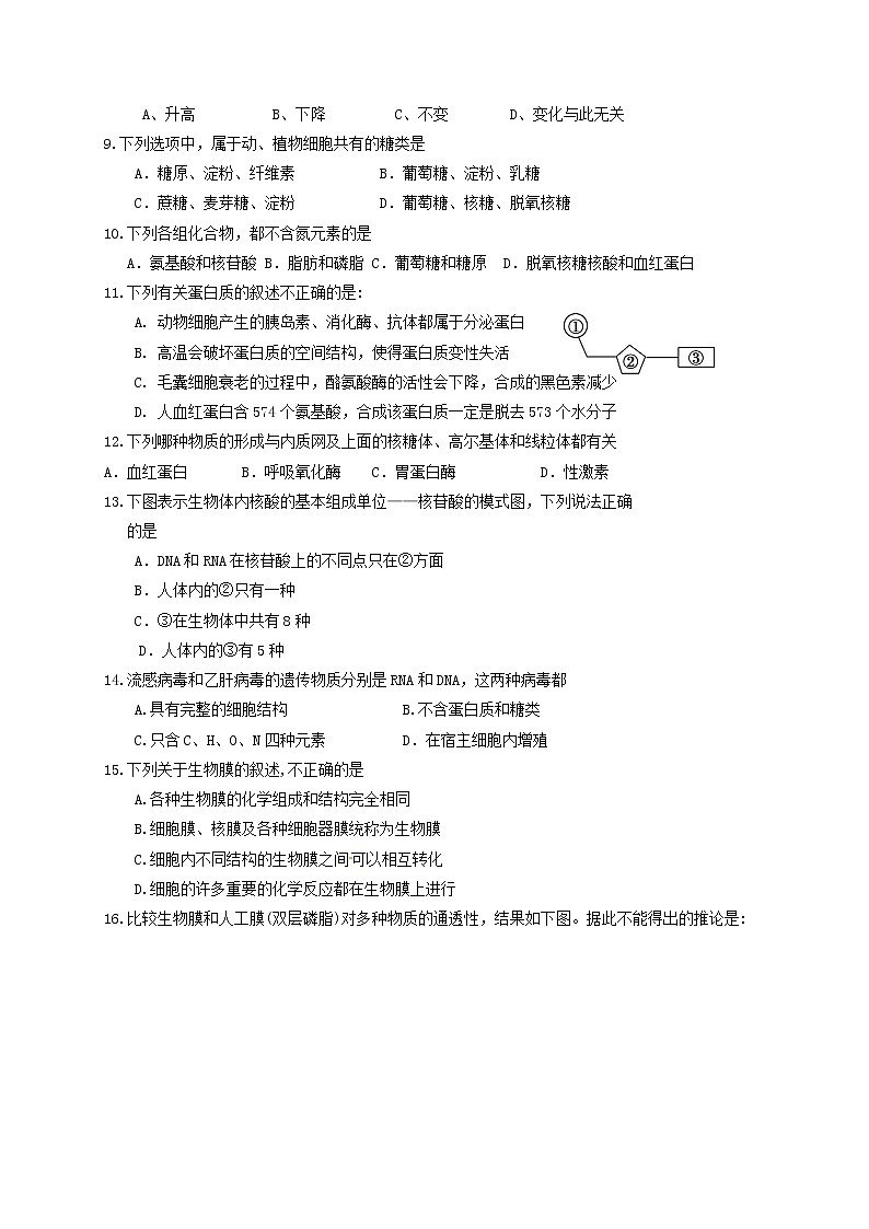 2021省伊春伊美区二中高一上学期期末考试生物试题含答案02