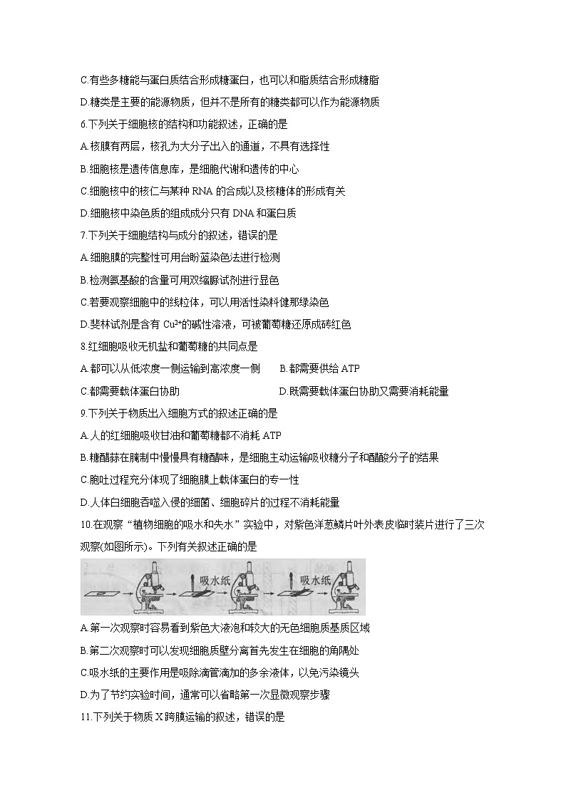 2021河南省豫西名校高一上学期第二次联考生物含答案第2页