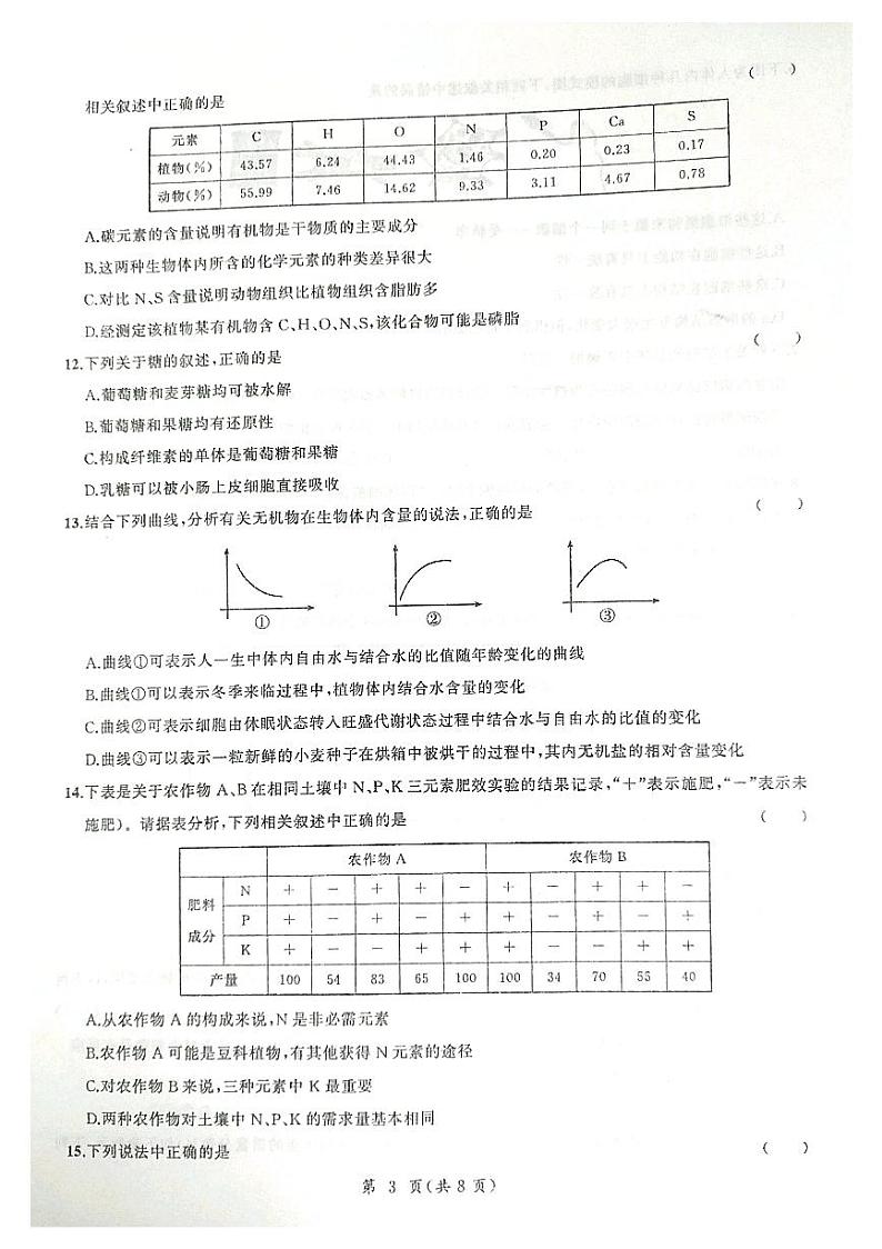 2021菏泽一中等六校高一上学期第一次联考生物试题（A）扫描版含答案03