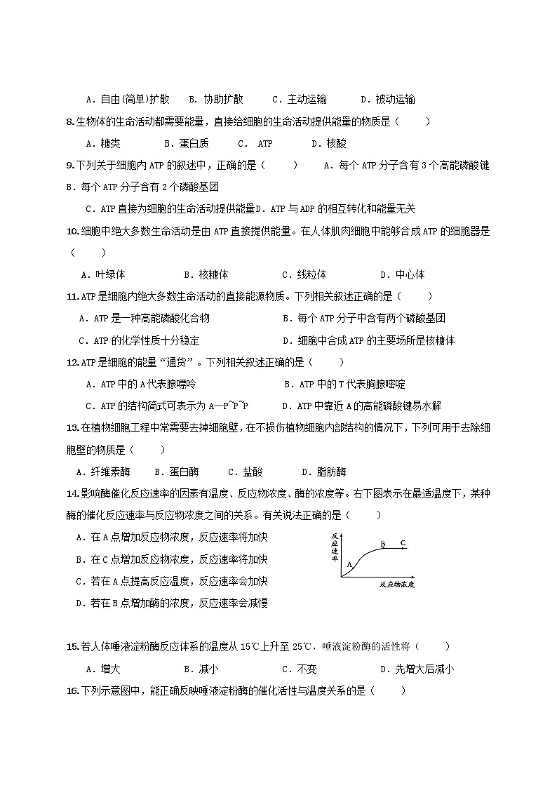 2020江苏省东台创新高级中学高一11月检测生物试题含答案第2页