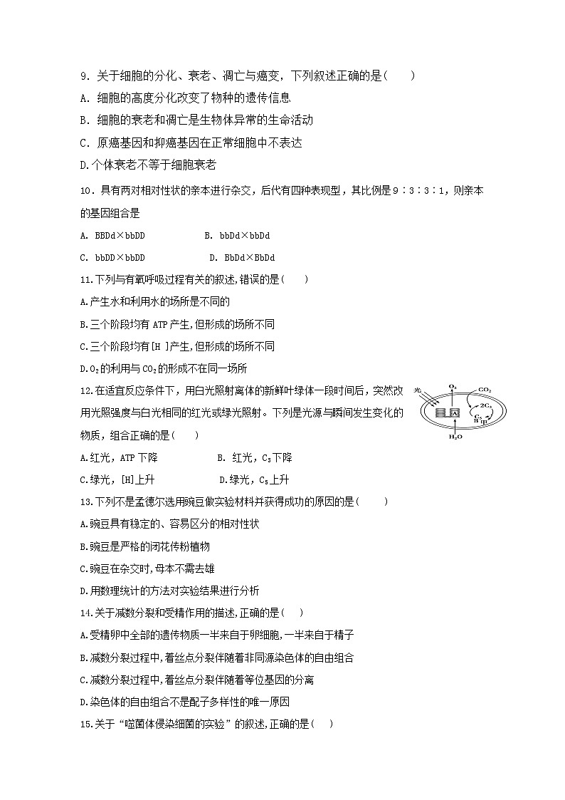 2020拉萨二中高一下学期期末测试生物试题含答案第3页