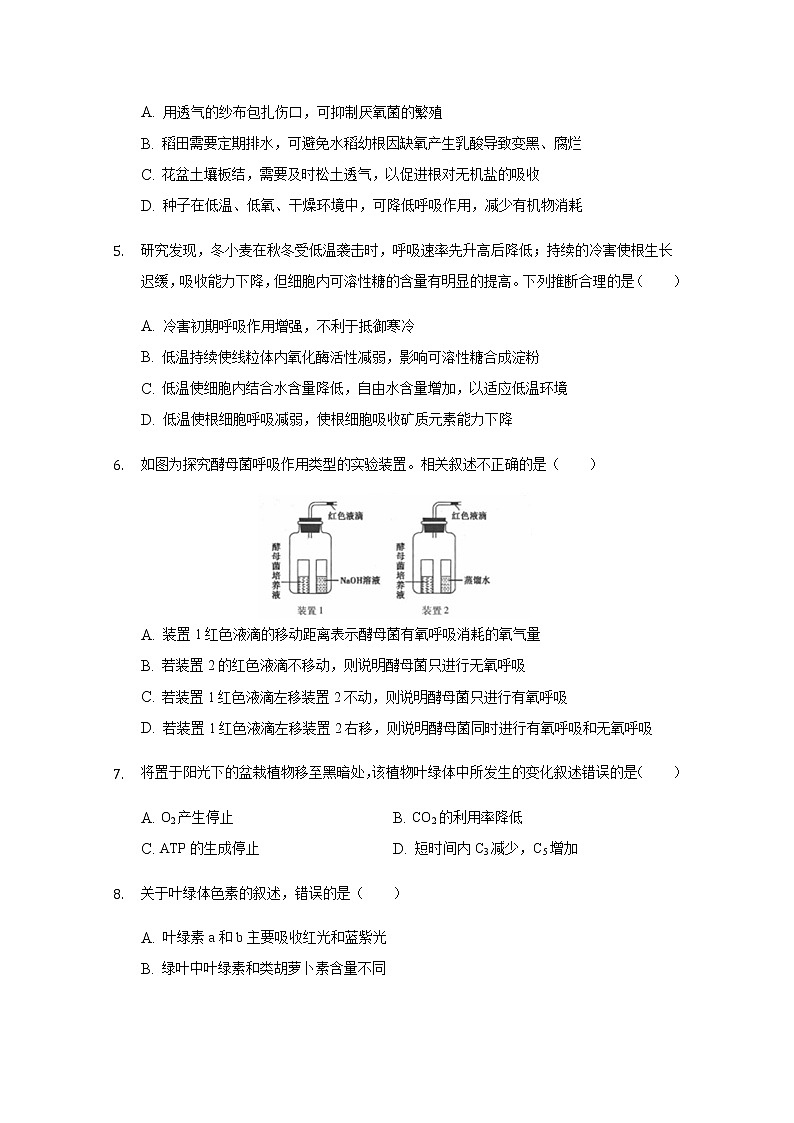 2020莆田一中高一下学期期中考试生物试题含答案02