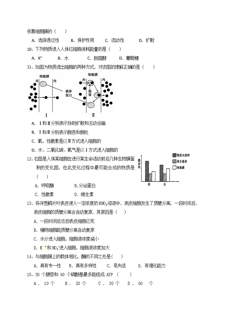 2020甘肃省会宁四中高一下学期期中考试生物试题含答案第2页