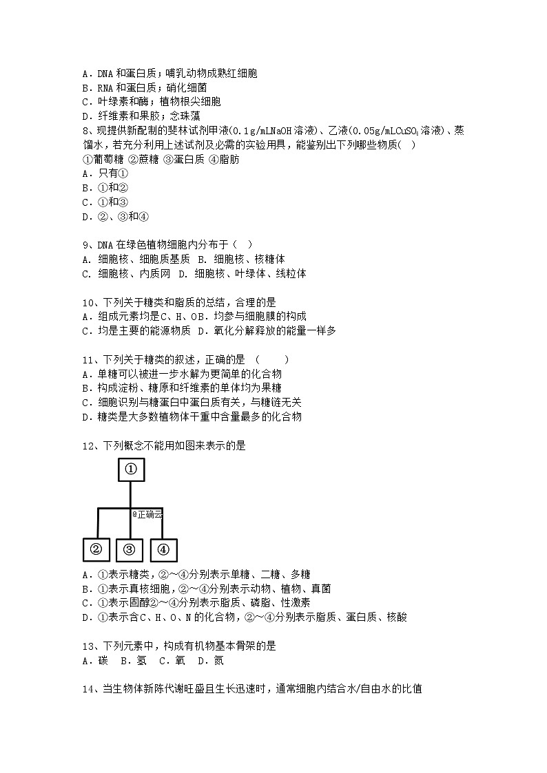 2020株洲攸县三中高一上学期第一次月考生物试卷含答案第2页