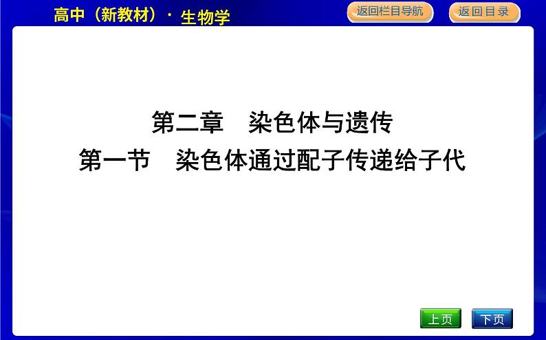 浙科版高中生物学必修2遗传与进化第二章染色体与遗传课时教学课件01