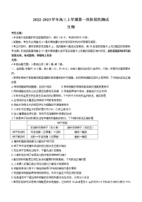 安徽省皖优联盟2022-2023学年高三上学期第一次阶段测试生物试题（含答案）