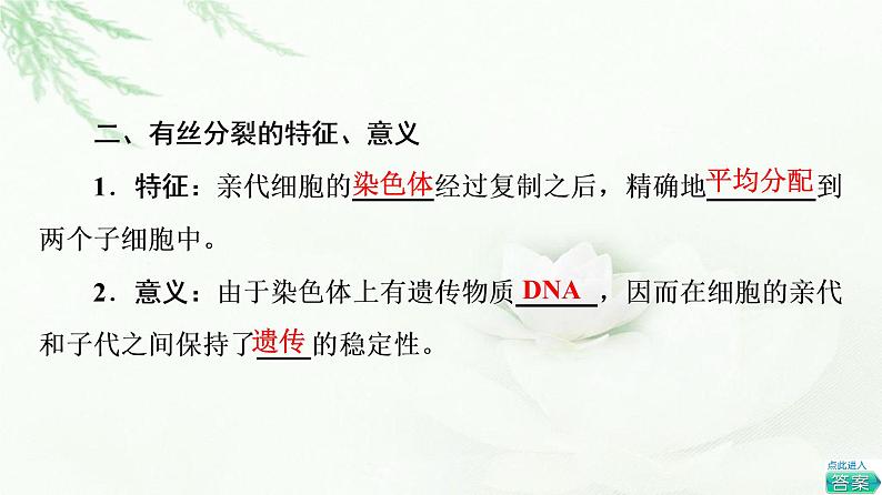 人教版高中生物必修1第6章第1节第2课时动物细胞的有丝分裂、观察根尖分生区组织细胞的有丝分裂课件06