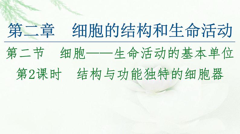 苏教版高中生物必修1第2章第2节第2课时结构与功能独特的细胞器课件01