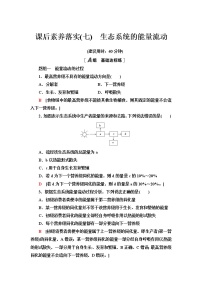 高中生物人教版 (2019)选择性必修2第2节 生态系统的能量流动练习